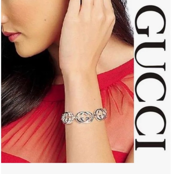 Gucci Britt GG Logo Silver Bracelet - Picture 7 of 7